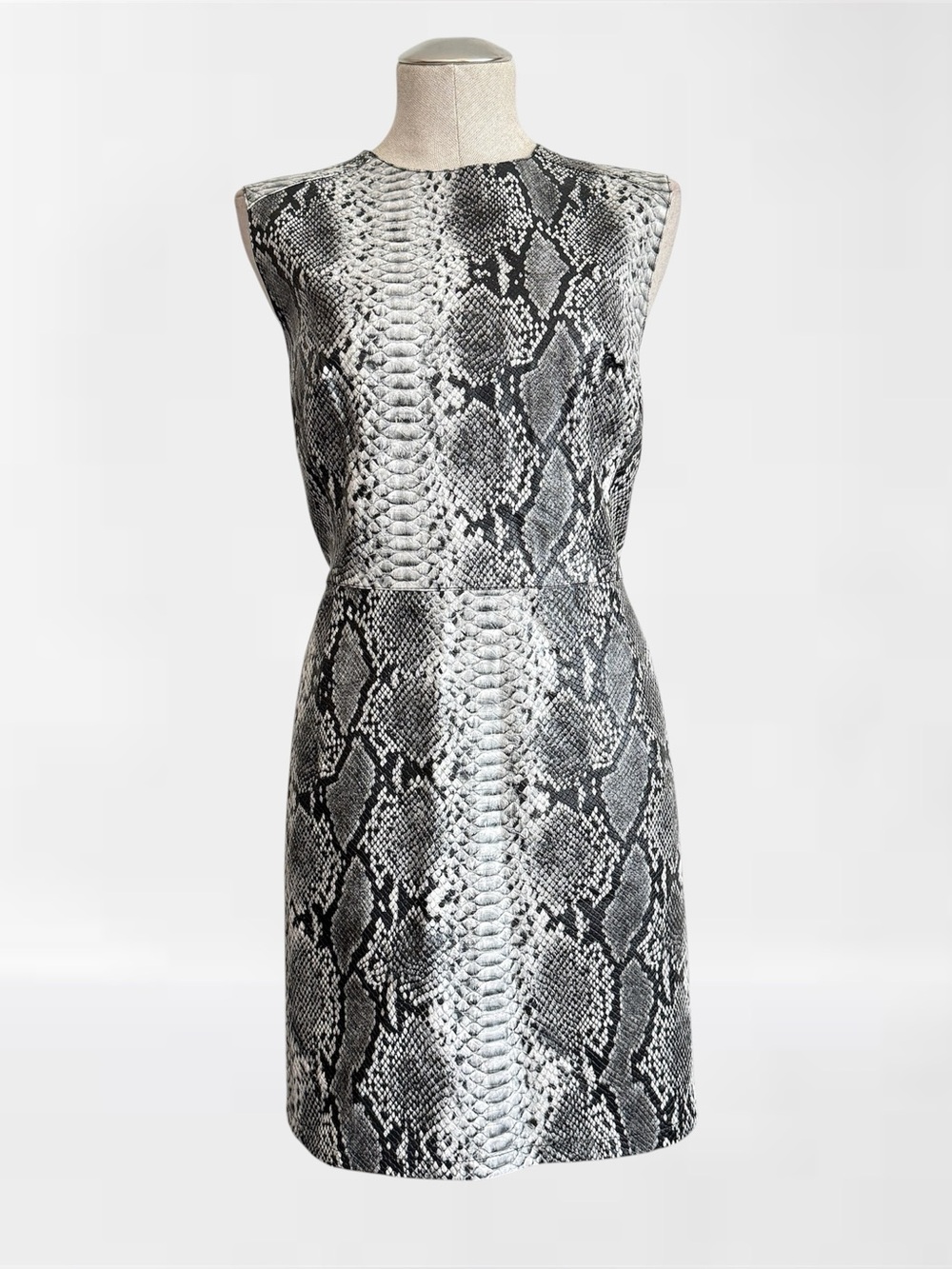 French Connection Elias Pleather Reptile Dress | Grey Multi | Size 12 | NWT